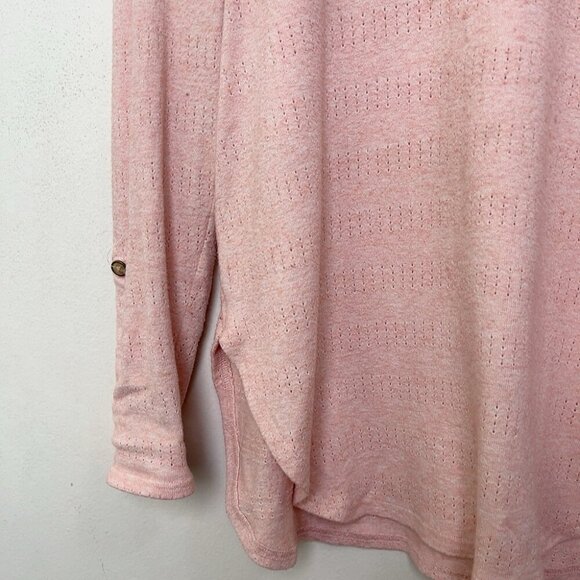 Anthropologie Akemi + Kin Womens Medium Pink Sylvie Pointelle Top - Picture 5 of 13